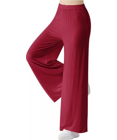 Wide Leg Yoga Pants Women Palazzo High Waisted Pants Flowy Lounge Pants Plus Size Casual Trousers Summer Clothes Wine $7.51 P...