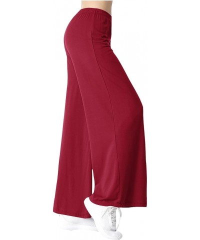 Wide Leg Yoga Pants Women Palazzo High Waisted Pants Flowy Lounge Pants Plus Size Casual Trousers Summer Clothes Wine $7.51 P...