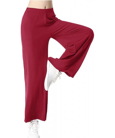 Wide Leg Yoga Pants Women Palazzo High Waisted Pants Flowy Lounge Pants Plus Size Casual Trousers Summer Clothes Wine $7.51 P...