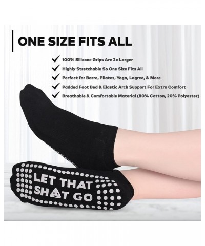 Sticky Grip Socks for Barre, Pilates, Lagree, Yoga, Dance Non Slip Women's Socks Let It Go $8.80 Socks