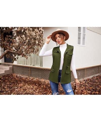 Womens Lightweight Sleeveless Military Anorak Cargo Vest No Hood A- No Hood-army Green $25.47 Vests