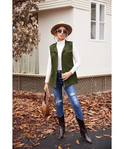 Womens Lightweight Sleeveless Military Anorak Cargo Vest No Hood A- No Hood-army Green $25.47 Vests