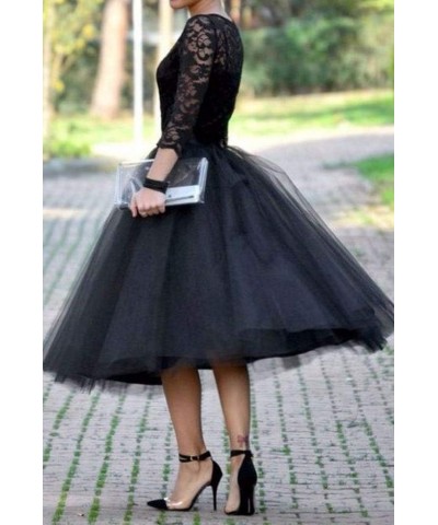 Women's A-Line Tea Length Sleeve Lace Prom Dress Cocktail Party Dress Purple $49.39 Dresses