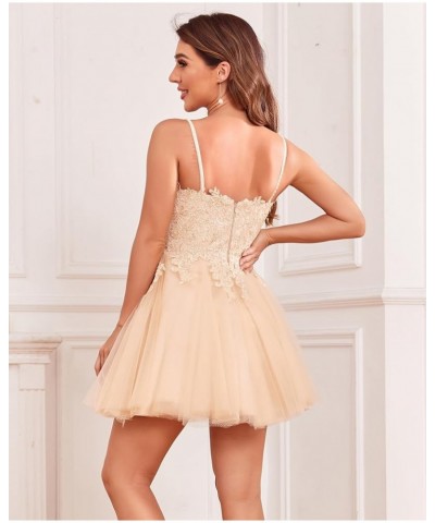 V Neck Homecoming Dreses for Teens Lace Applique A-Line Beaded Tulle Short CCocktail Prom Gown Lavender $36.00 Dresses