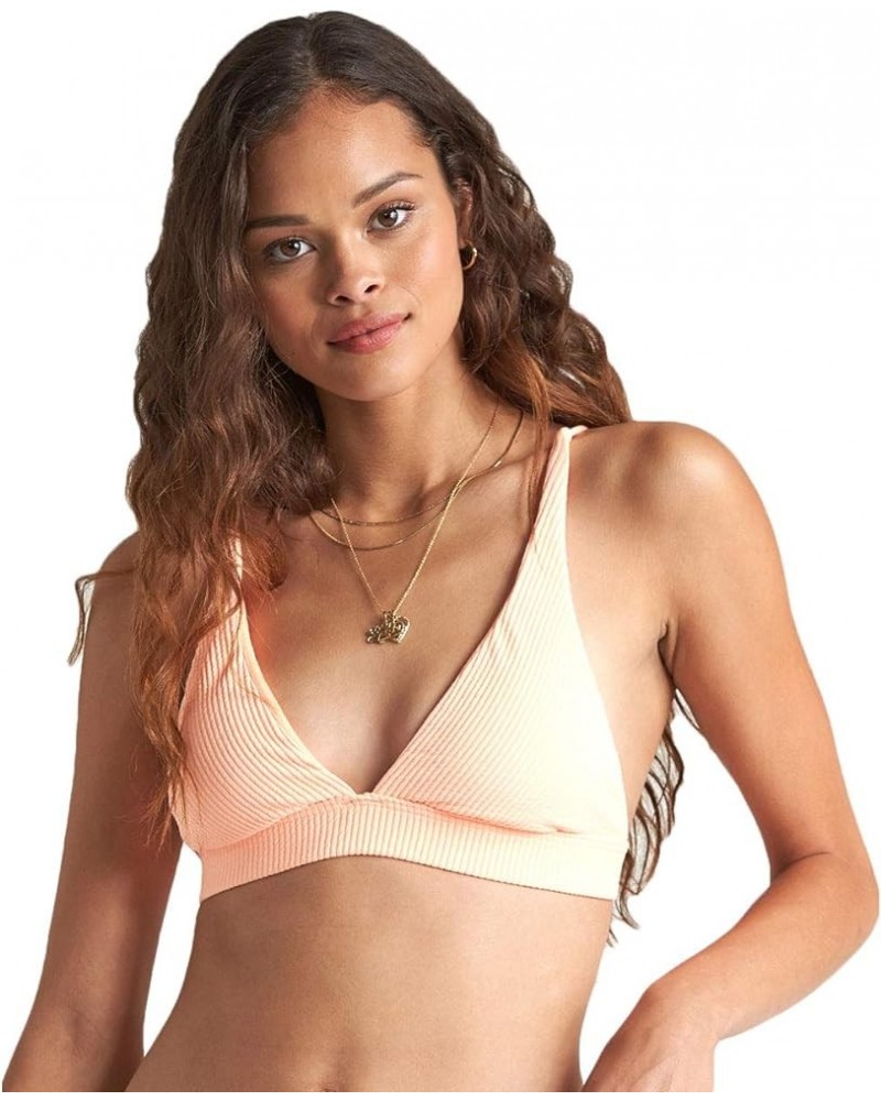 Women's Standard Under The Sun Hi Tri Bikini Top Neon Peach $22.53 Swimsuits