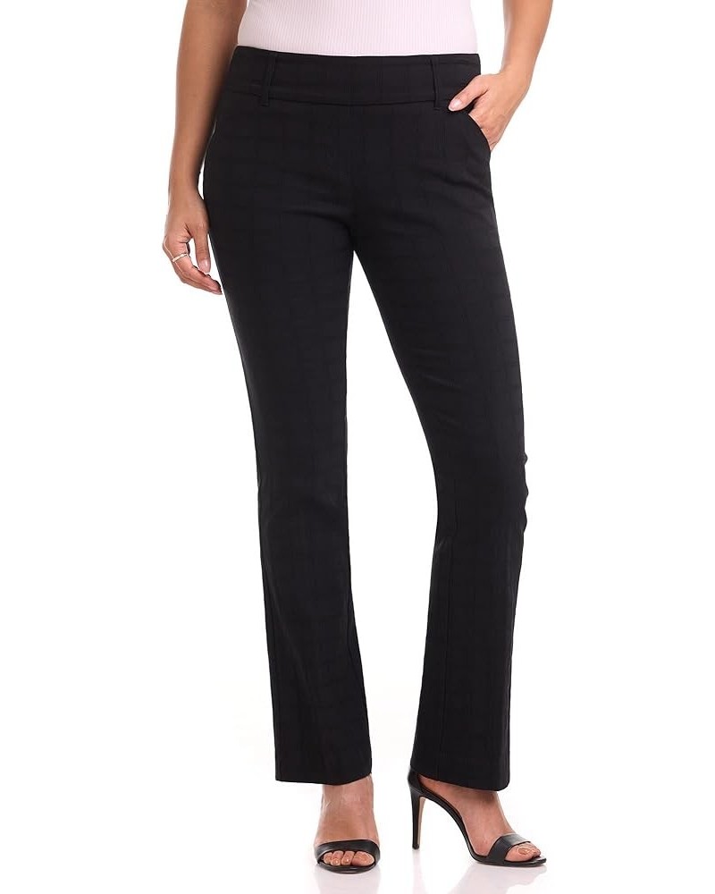 Women's Ease into Comfort Classic Bootcut Pant w/Tummy Control Black Check $20.50 Pants