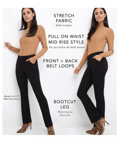 Women's Ease into Comfort Classic Bootcut Pant w/Tummy Control Black Check $20.50 Pants