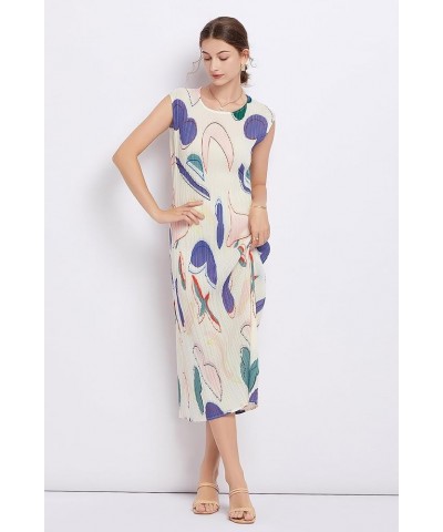 Women's Elegant Floral Print Sleeveless Round Neck Casual Party Dress 23813 Style $14.69 Dresses