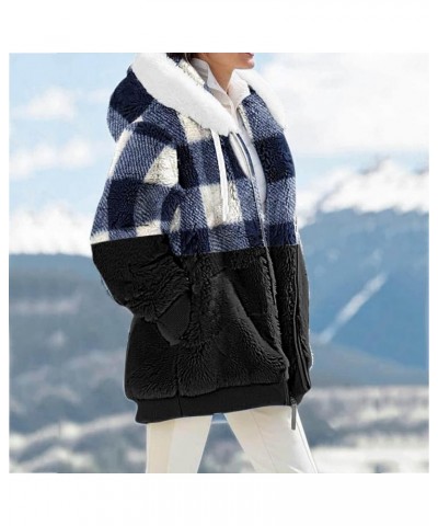 Womens Winter Coats with Hood 2023 Trendy Fuzzy Zip Up Hoodie Puffy Cozy Sherpa Jacket Fleece Jacket 3-blue $10.08 Jackets