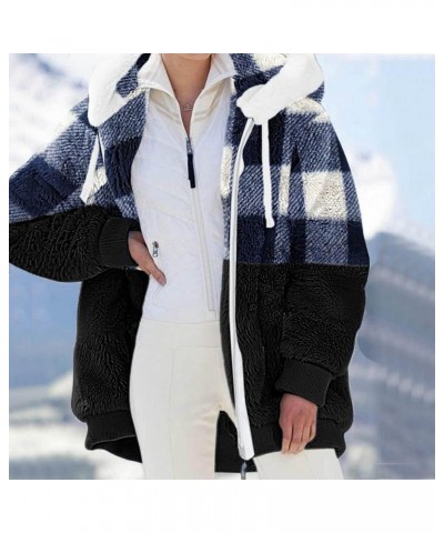 Womens Winter Coats with Hood 2023 Trendy Fuzzy Zip Up Hoodie Puffy Cozy Sherpa Jacket Fleece Jacket 3-blue $10.08 Jackets