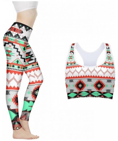 Women's 2 Pieces Outfits Tank Top Bras and Long Leggings Tracksuits Set Sportwear Athletic Gym Fitness Aztec Graphics $16.80 ...