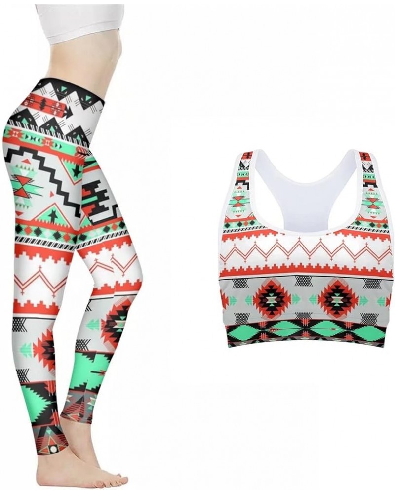 Women's 2 Pieces Outfits Tank Top Bras and Long Leggings Tracksuits Set Sportwear Athletic Gym Fitness Aztec Graphics $16.80 ...