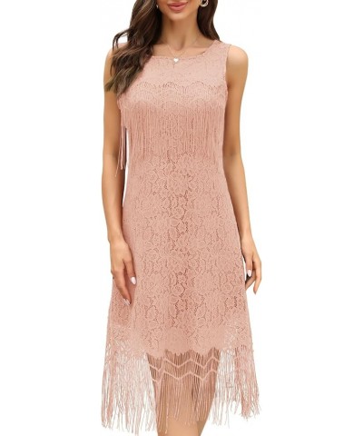 Semi Formal Black Evening Cocktail Dress, Wedding Guest Dresses for Women, 1920 Fringe Gatsby Dress Y-013-2-pink-l $30.24 Dre...