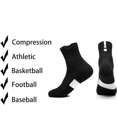 Elite Basketball Socks Calf High Cushion Thick Cycling Socks Athletic Crew Socks for Men Women Boys M 2 Pack Black $11.79 Act...