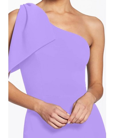 Women's Sexy Elegant Sleeveless Bow One Shoulder High Split Party Long Formal Dress Light Purple $32.99 Dresses