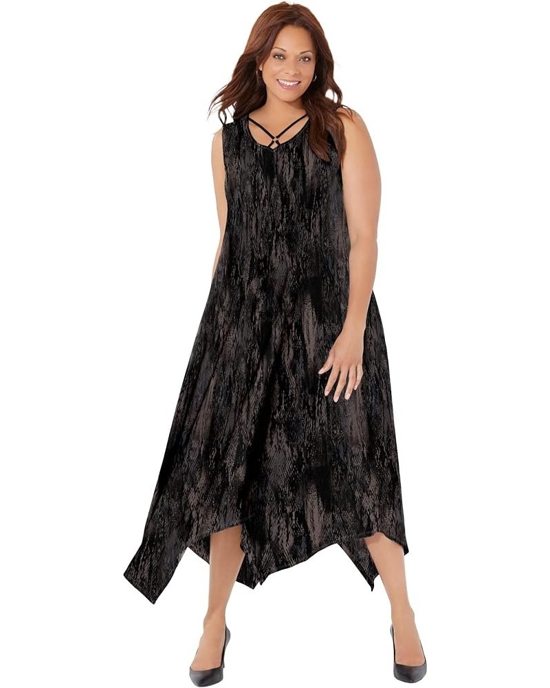 Women's Plus Size Anywear Reversible Criss-Cross V-Neck Maxi Dress Grey Animal $32.84 Dresses