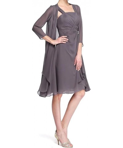 Mother of The Bride Dresses for Women Elegant Two Piece Knee Length Formal Evening Dress with Jacket Regency $8.06 Dresses