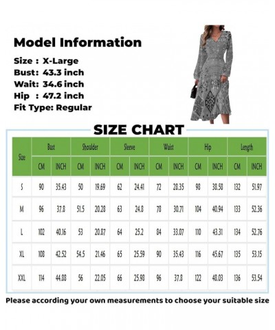 Women Dresses Women's Autumn and Winter Casual Fashion V-Neck Long Sleeve Gradient Print Long Dress 1-red $13.20 Activewear