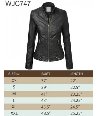 Women's Faux leather Motocycle Biker Jacket Coat Wjc747_coffee $31.26 Coats