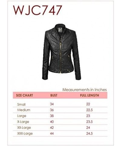 Women's Faux leather Motocycle Biker Jacket Coat Wjc747_coffee $31.26 Coats