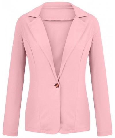 Jean Jacket Women, Office Full Sleeve Classic Blazer Women Holiday Flowy Comfort Polyester Outerwear Solid 01-pink $7.53 Blazers