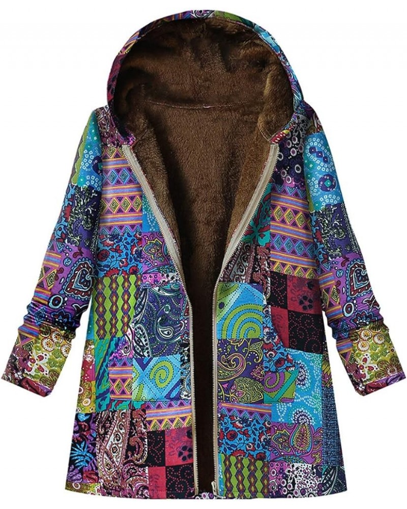 Women's Trench Short Jacket Coat Floral Print Jacket Chinese Style Patchwork Outwear X-blue $13.04 Jackets