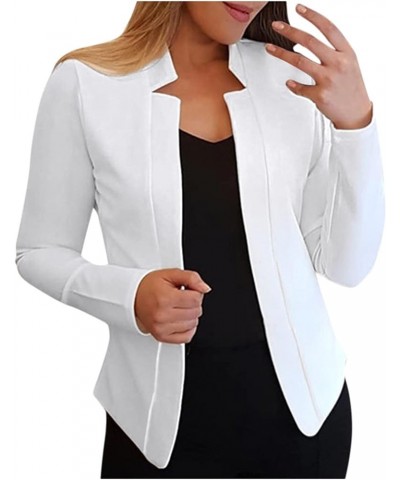 Kzxsfy Women Fashion Trendy Solid Color Square Pocket Suit Coat Womens Blazer Coat Lightweight Jackets Coat V-1-white $12.23 ...