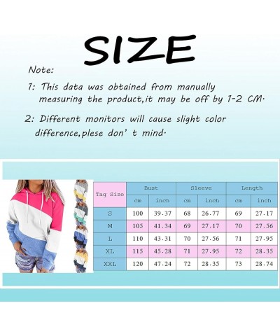 Women's Tie Dye Color Block Long Sleeve Hoodies Floral Printed Pullover Drawstring Sweatshirt Tops for Fall Winter A02purple ...