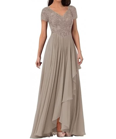 Lace Appliques Mother of The Bride Dresses with Sleeves Ruffles Long Formal Evening Gown for Women Plum $34.78 Dresses