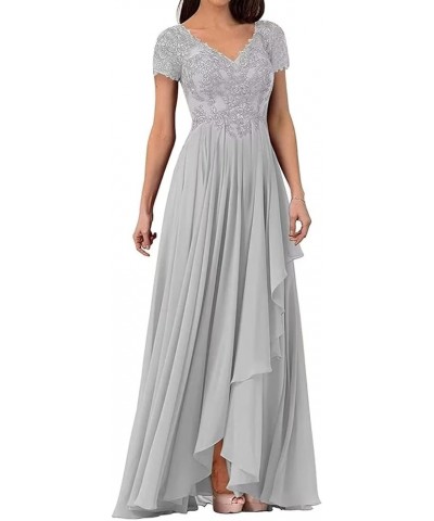 Lace Appliques Mother of The Bride Dresses with Sleeves Ruffles Long Formal Evening Gown for Women Plum $34.78 Dresses