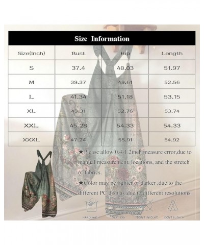 2024 Summer Fashion Wide Leg Overalls，Womens Cotton Baggy Pants Colorful Floral Printed Loose Fit Jumpsuits Rompers 04-blue $...