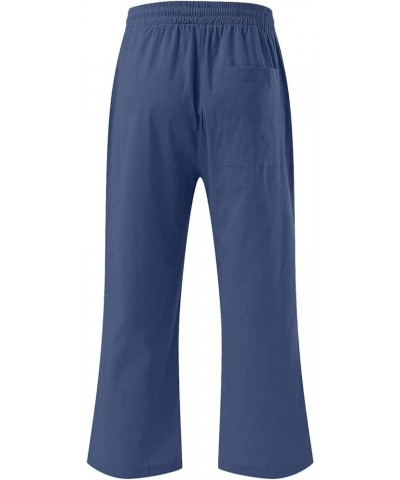 Cargo Pants for Women High Waisted Cropped Sweatpants Casual Lightweight Joggers Wide Leg Trousers with Pockets A09-blue $7.0...