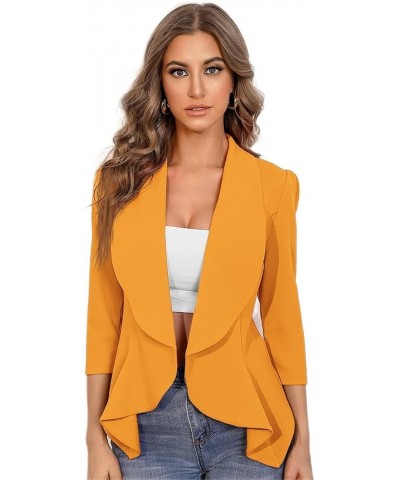 Jackets for Women Solid Open Front Blazer Yellow $19.55 Coats