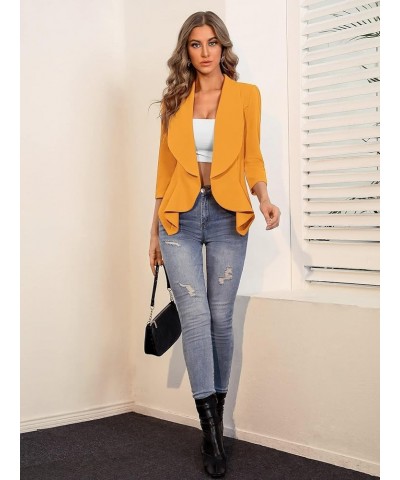 Jackets for Women Solid Open Front Blazer Yellow $19.55 Coats