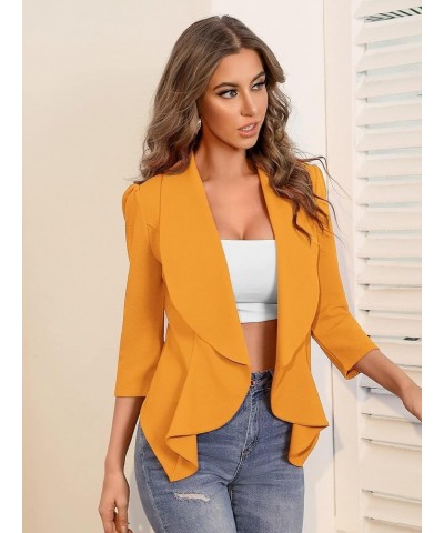 Jackets for Women Solid Open Front Blazer Yellow $19.55 Coats