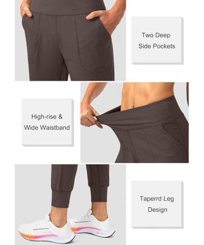 Women's Joggers with Zipper Pockets High Waisted Athletic Workout Yoga Pants Joggers for Women 25.5" Inseam Petite Brown $15....