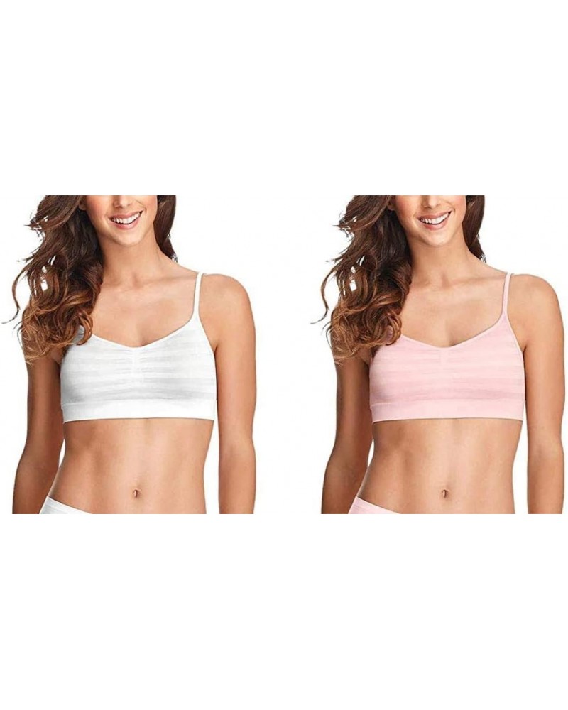 Women's 2 Pack Removable Cup Seamless Bra Strawberry Cream/White $16.37 Lingerie