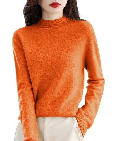 Womens Sweaters, Cashmere Sweaters for Women, 100% Cashmere Long Sleeve Crew Neck Soft Warm Pullover Knit Jumpers B01-orange ...