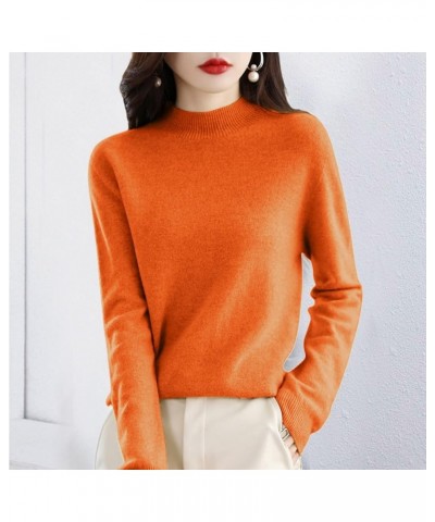 Womens Sweaters, Cashmere Sweaters for Women, 100% Cashmere Long Sleeve Crew Neck Soft Warm Pullover Knit Jumpers B01-orange ...