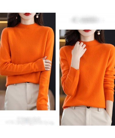 Womens Sweaters, Cashmere Sweaters for Women, 100% Cashmere Long Sleeve Crew Neck Soft Warm Pullover Knit Jumpers B01-orange ...