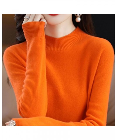 Womens Sweaters, Cashmere Sweaters for Women, 100% Cashmere Long Sleeve Crew Neck Soft Warm Pullover Knit Jumpers B01-orange ...