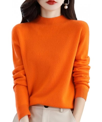 Womens Sweaters, Cashmere Sweaters for Women, 100% Cashmere Long Sleeve Crew Neck Soft Warm Pullover Knit Jumpers B01-orange ...