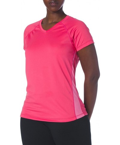 Women's UPF 50+ Short Sleeved Active Swim Shirt Rashguard & Workout Top Coral/Pink $14.14 Swimsuits