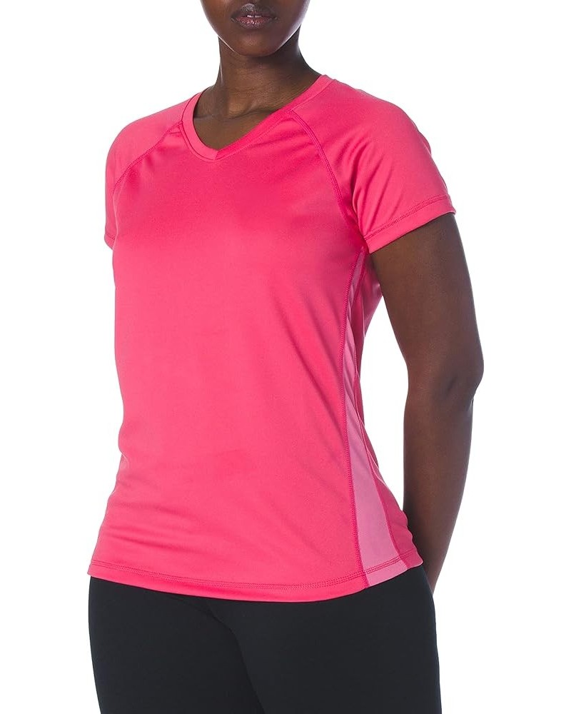 Women's UPF 50+ Short Sleeved Active Swim Shirt Rashguard & Workout Top Coral/Pink $14.14 Swimsuits