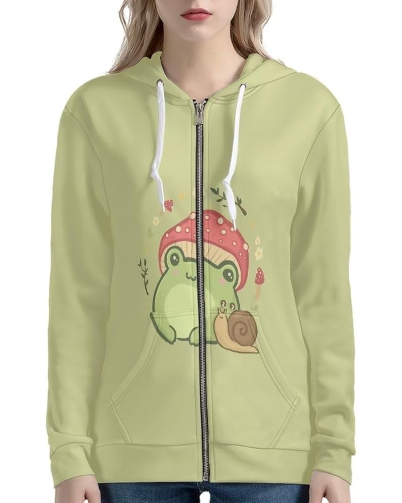 Zip Up Women's Hoodies & Sweatshirts Long Sleeve Casual Tops Jacket with Drawstring XS-5XL Mushroom Frog $22.61 Hoodies & Swe...