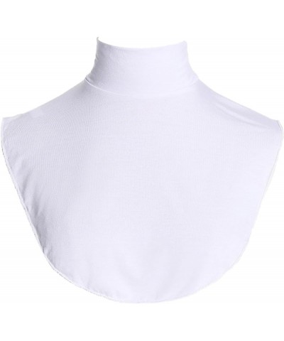 Detachable Cotton Fake Collar False Mock Neck Half Top Blouse Dickey Collar Neck Warmer Shoulder Cover White D $8.20 Blouses