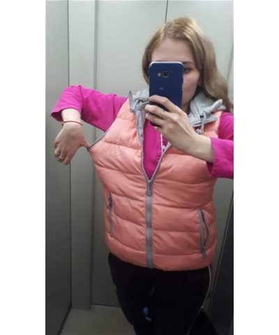 Women Sleeveless Jacket Winter Ultralight Down Cotton Vest Female Slim Vest Women's Windproof Warm Waistcoat Warm Rose Red $2...