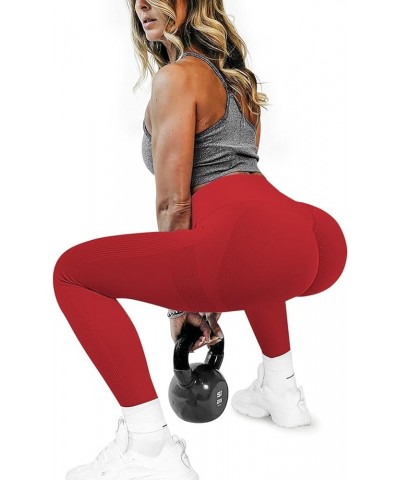 Women's Scrunch Butt Lifting Leggings Seamless Tie Dye Workout Leggings Gym High Waisted Booty Lift Pants 2 Red $13.56 Active...