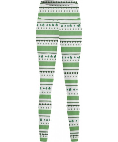 St.Patrick's Day Irish Green Shamrock Yoga Pants High Waisted Clover Leaves High Waisted Leggings Tummy Control Soft A_mint G...