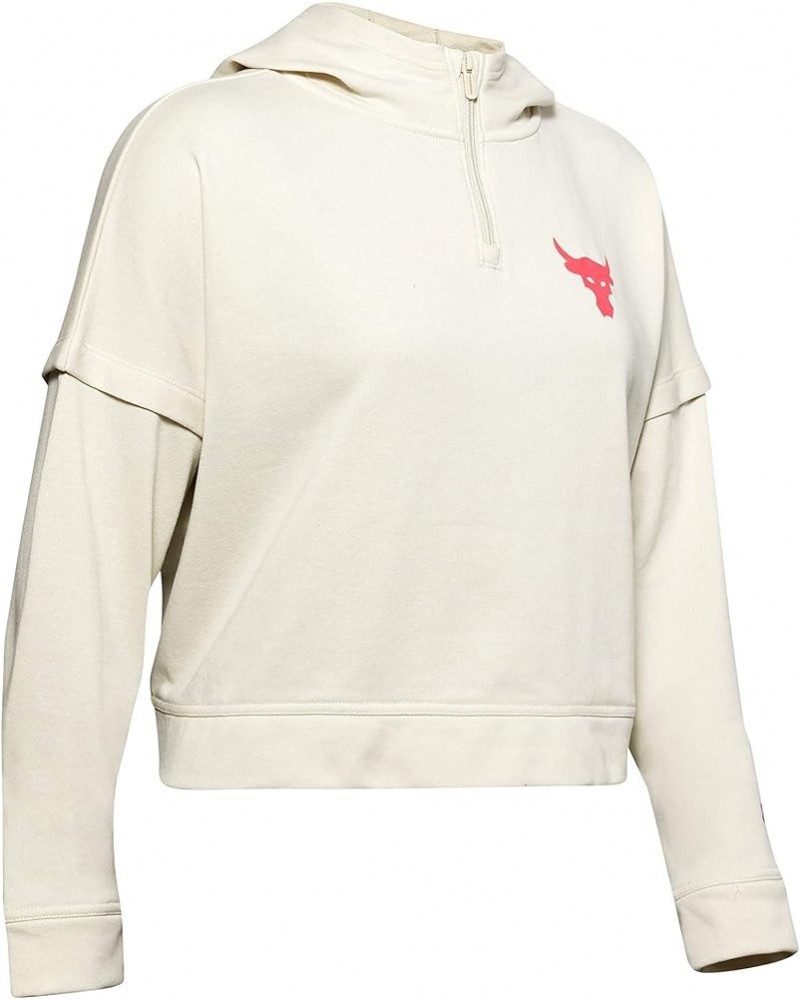 Women's Project Rock Warrior Mana Terry Hoodie Summit White / Versa Red - 110 $16.80 Activewear